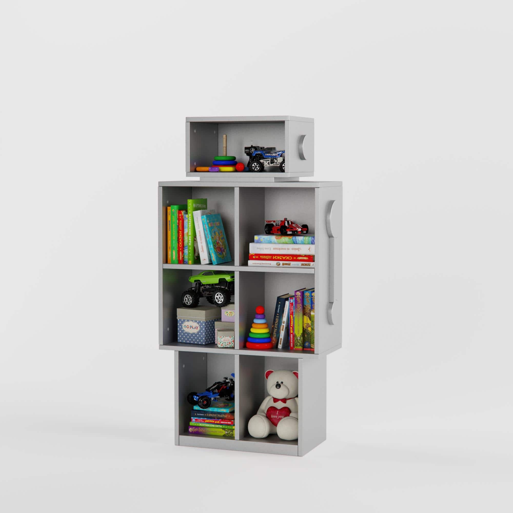 Wall-E Bookshelf In Grey Colour