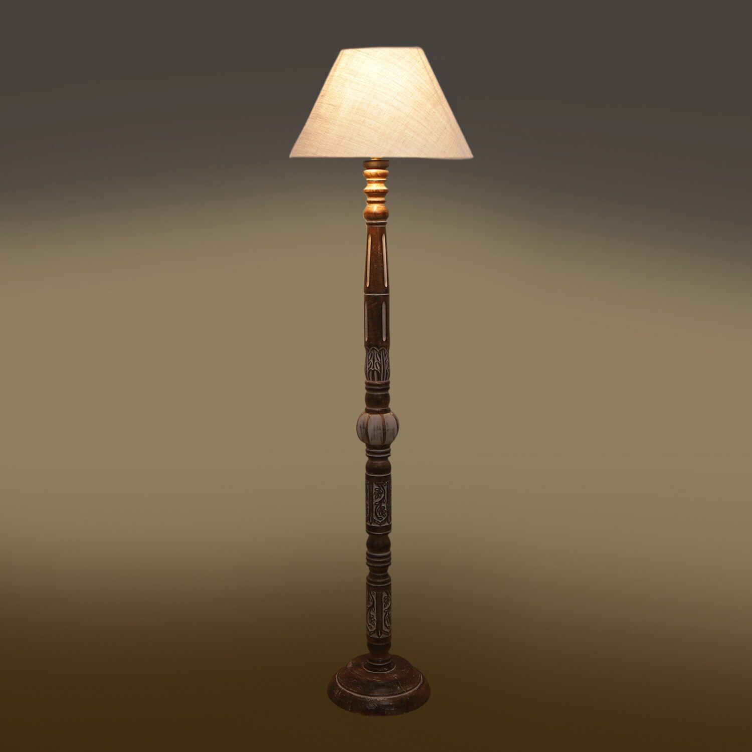 Devansh Wooden Floor Lamp