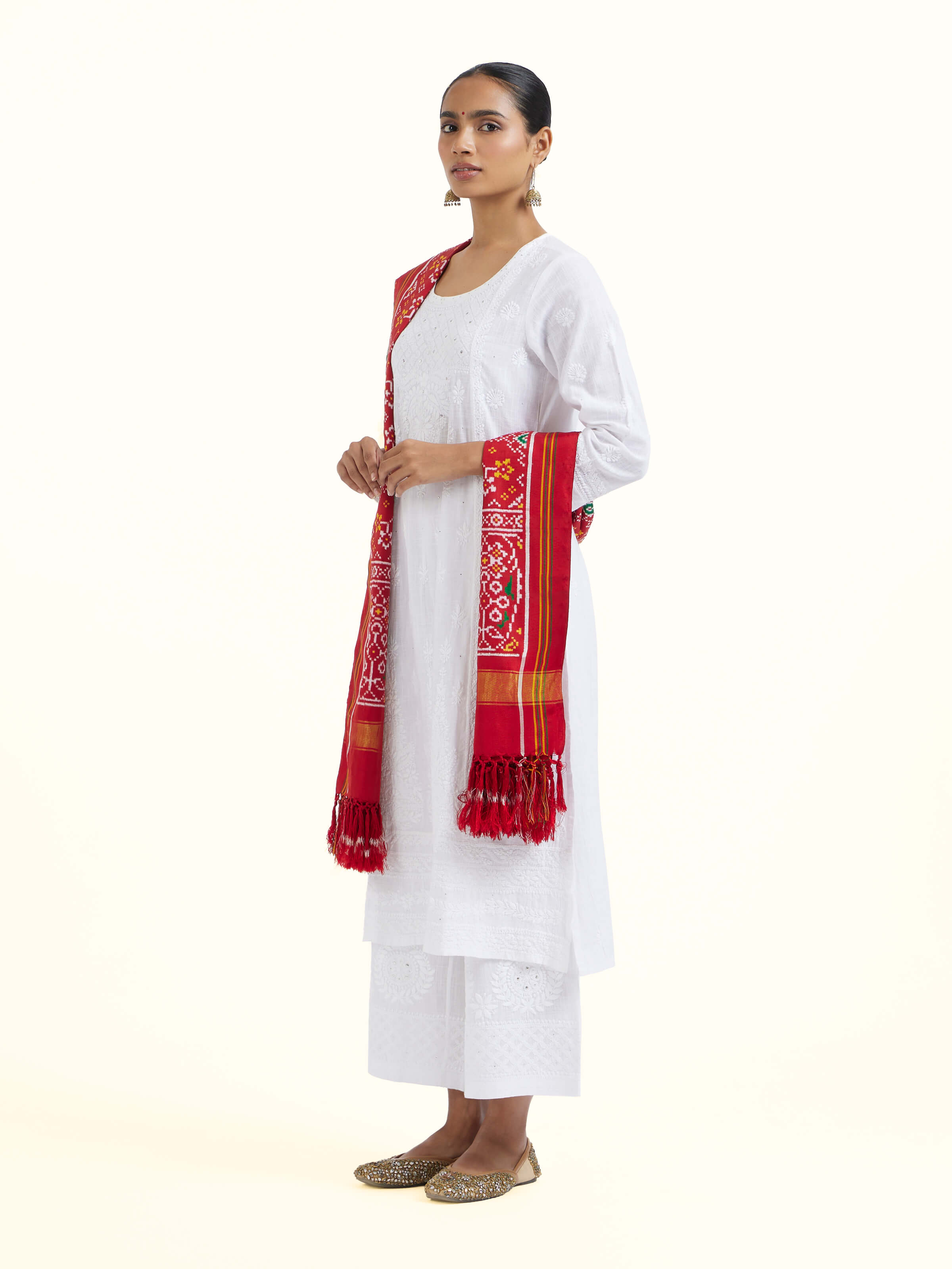 Orange Silk Patola Dupatta