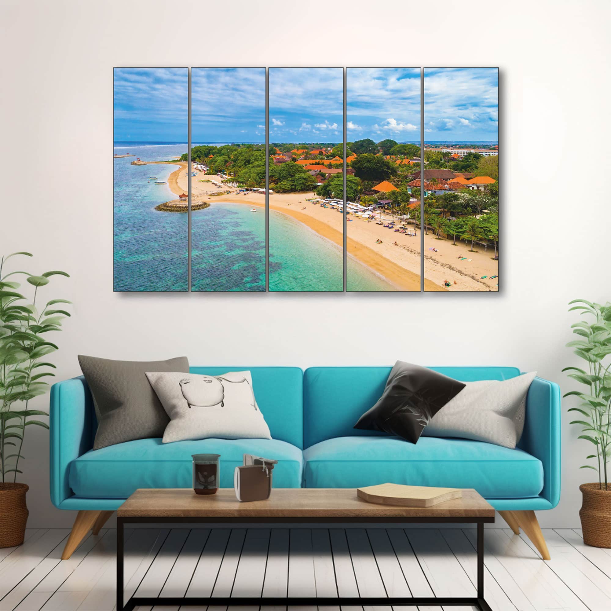 The Castle Decor Beachside Wall Art Set of 5 27x48 Inch - The Castle Decor