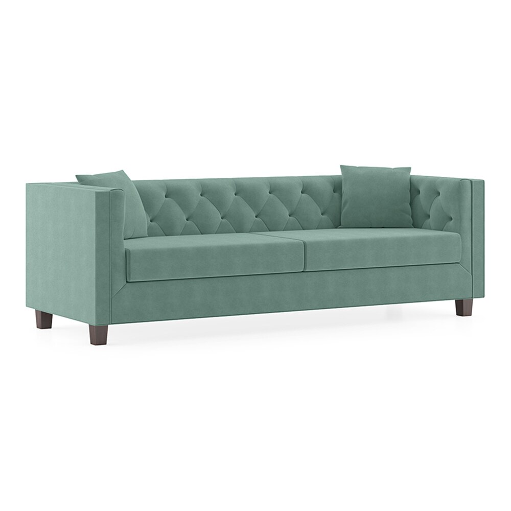 Windsor Luxe 3 Seater Fabric Sofa in Dusty Turquoise Velvet Colour