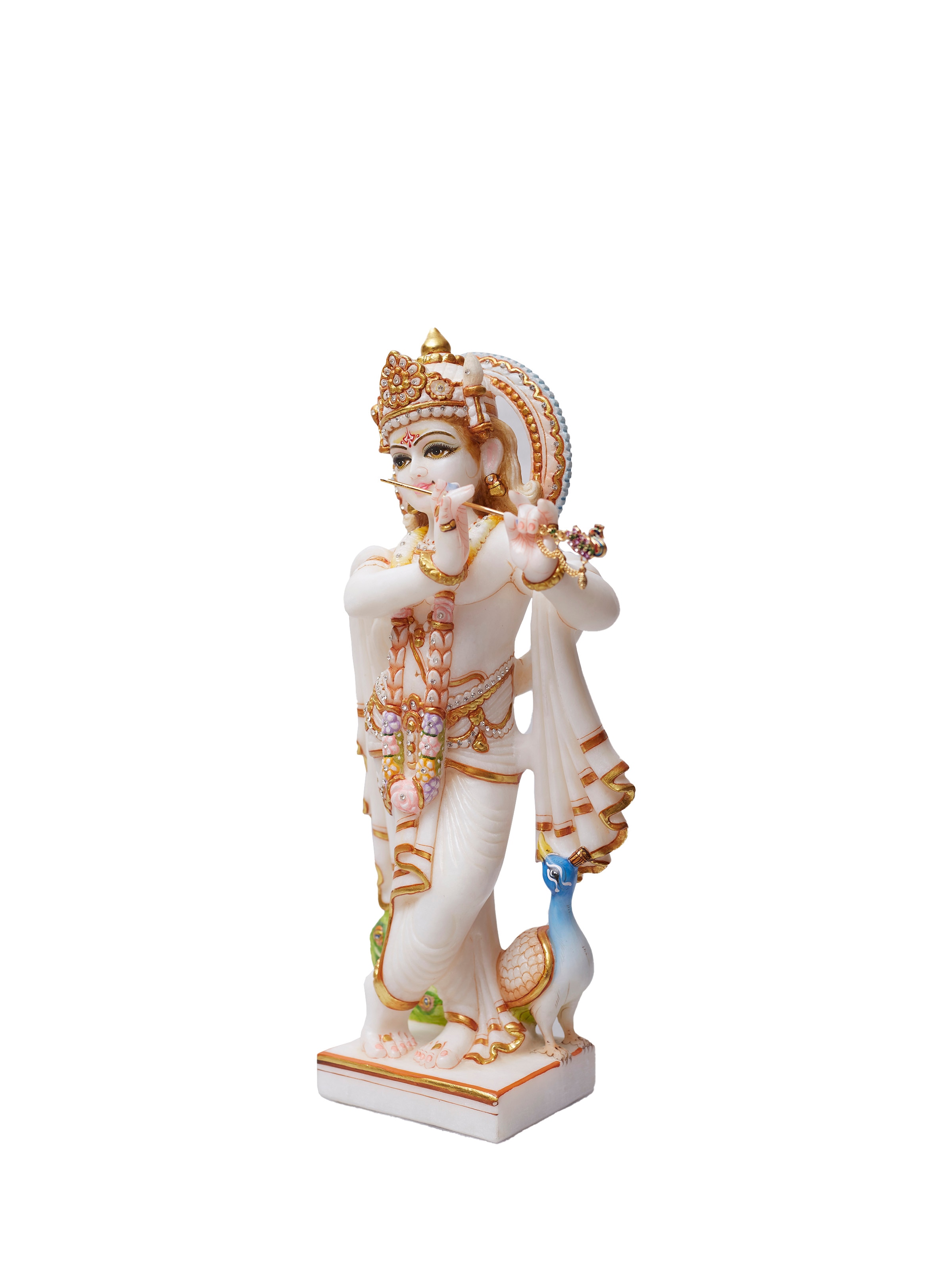 Carved Marble Krishna Idol