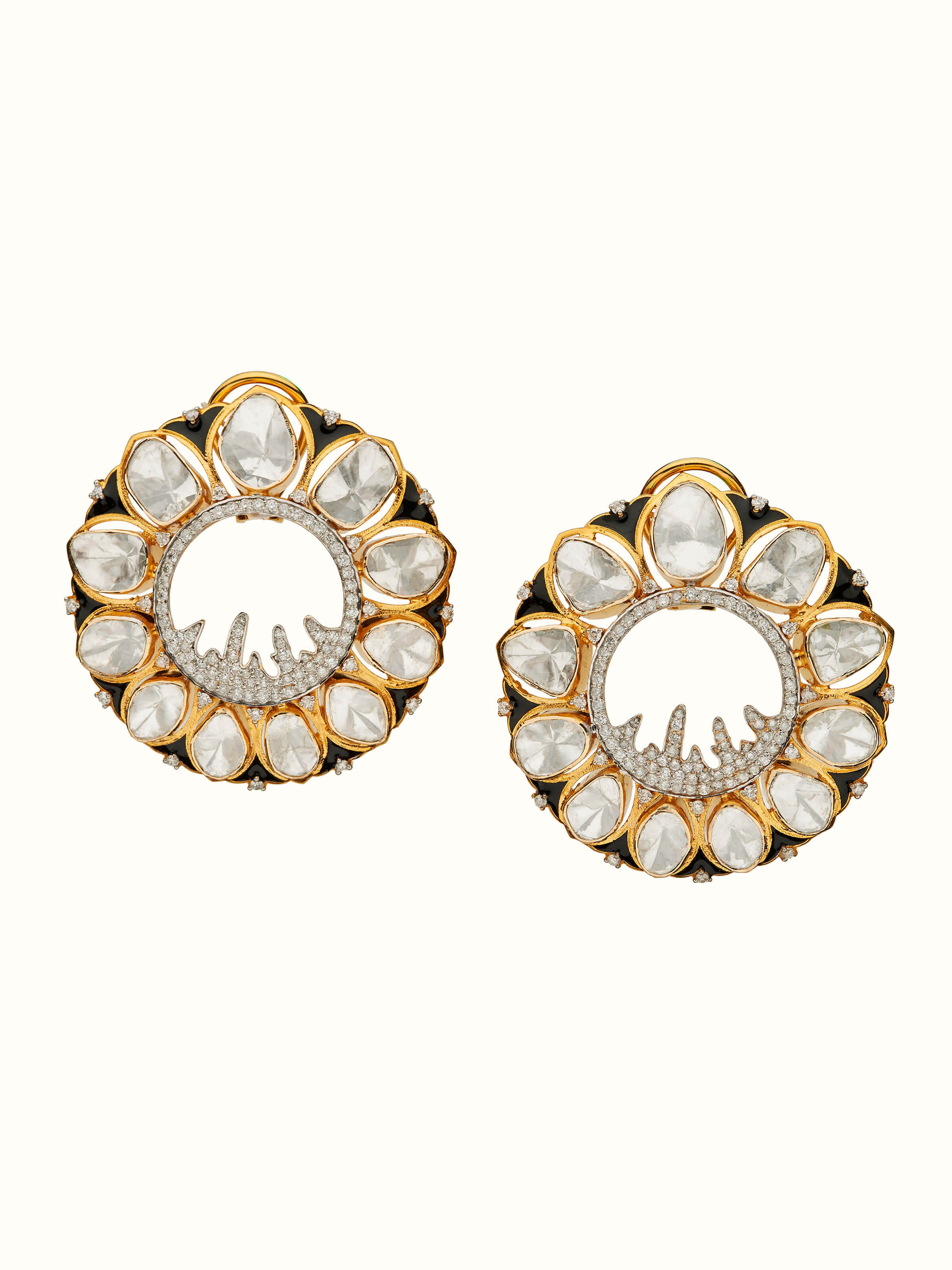 Dank Polki 14 Karat Studs