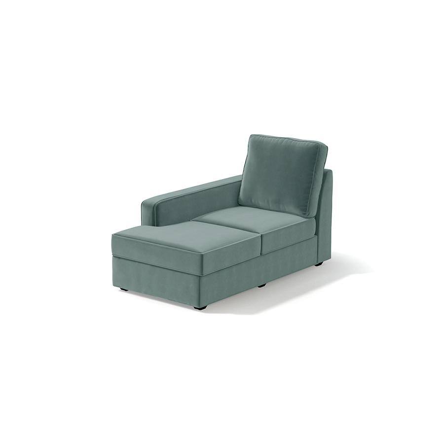 Apollo Compact Sofa (Colour : Dusty Turquoise Velvet, Cushion : Soft, Back Type : High Back, Seating Capacity : Left Aligned 3 Seater + Left Aligned Chaise)
