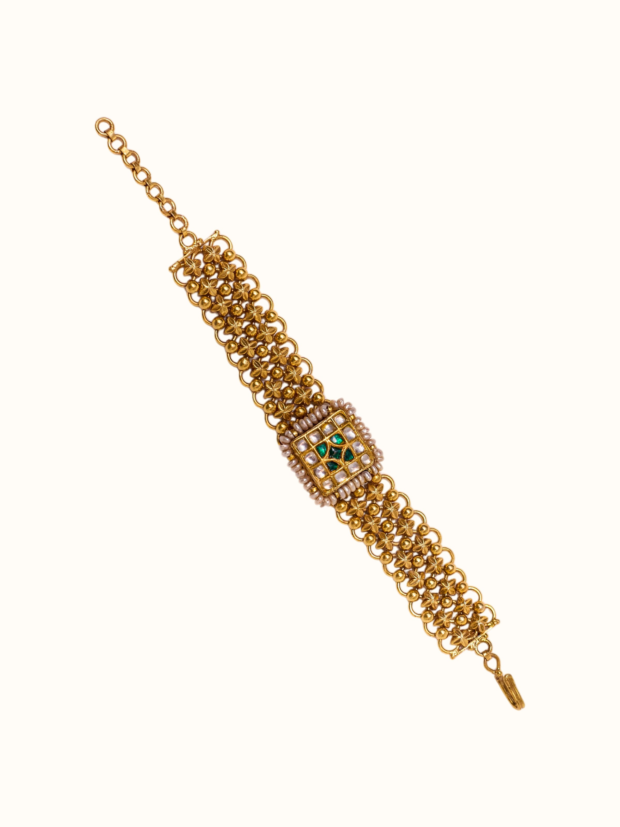 Silver Smithing Gold Plated Thappa Motif Wristwear
