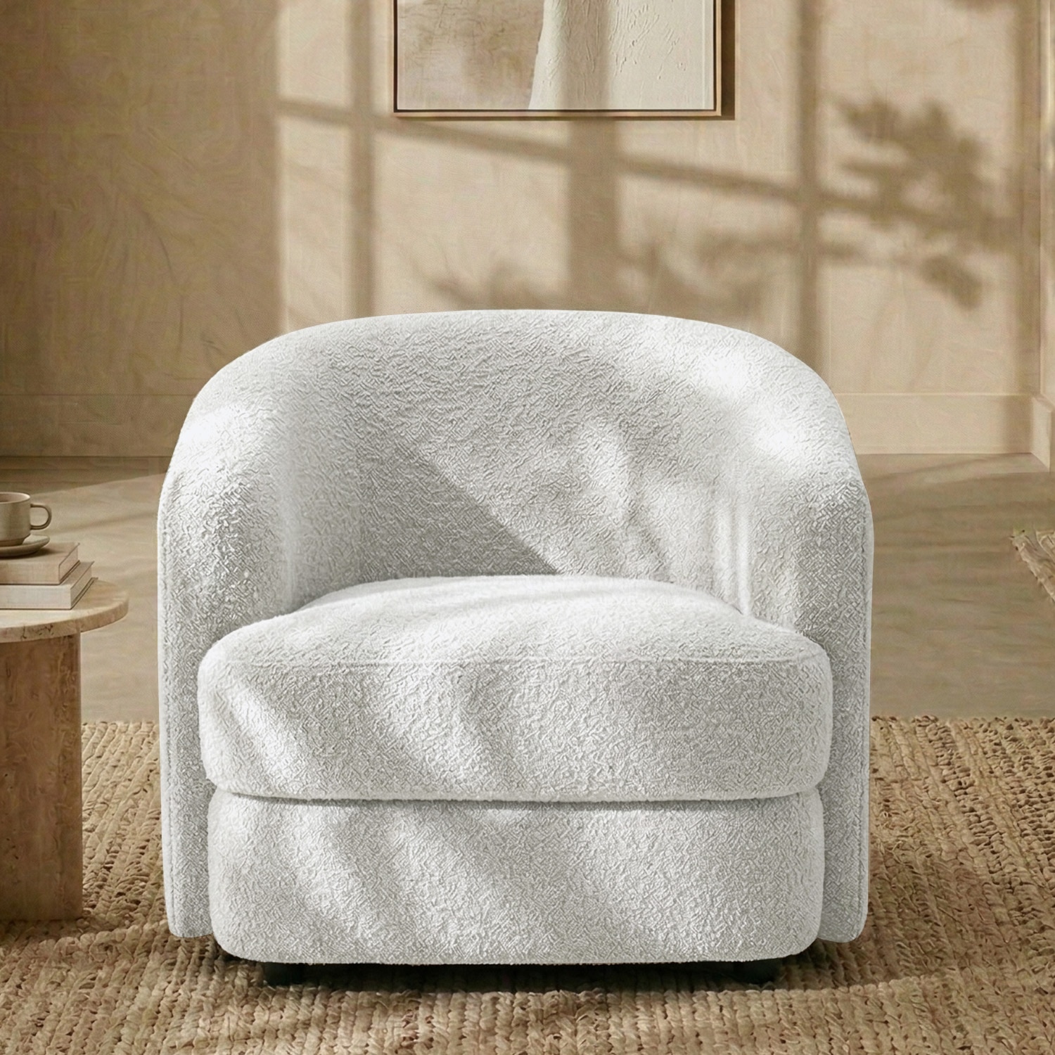 Elegantensemble Wood 1 Seater With Upholstery Non Storage Sofa In Grey Colour - Nestroots