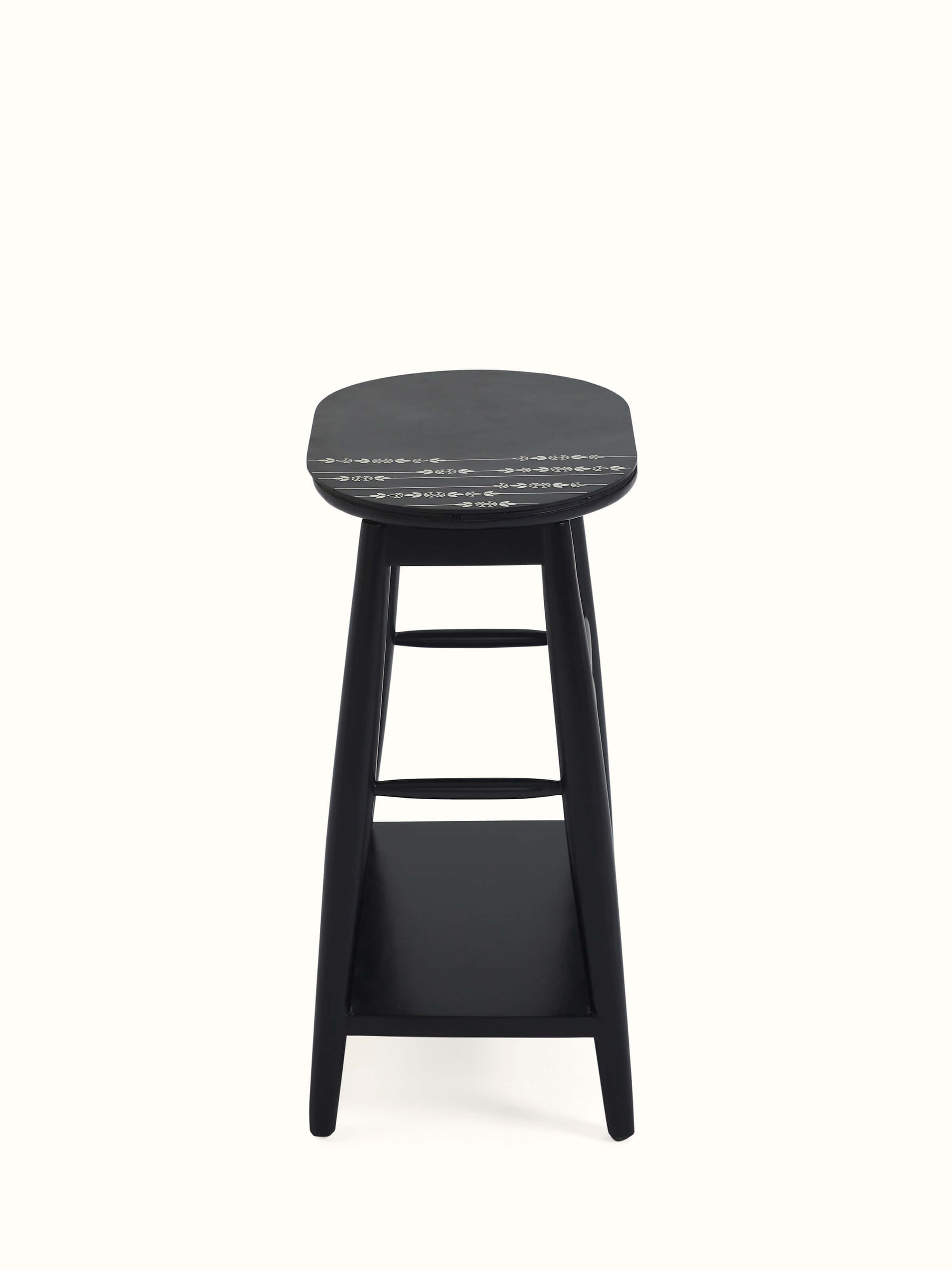Mango Wood & Metal Bidriware Magazine Rack