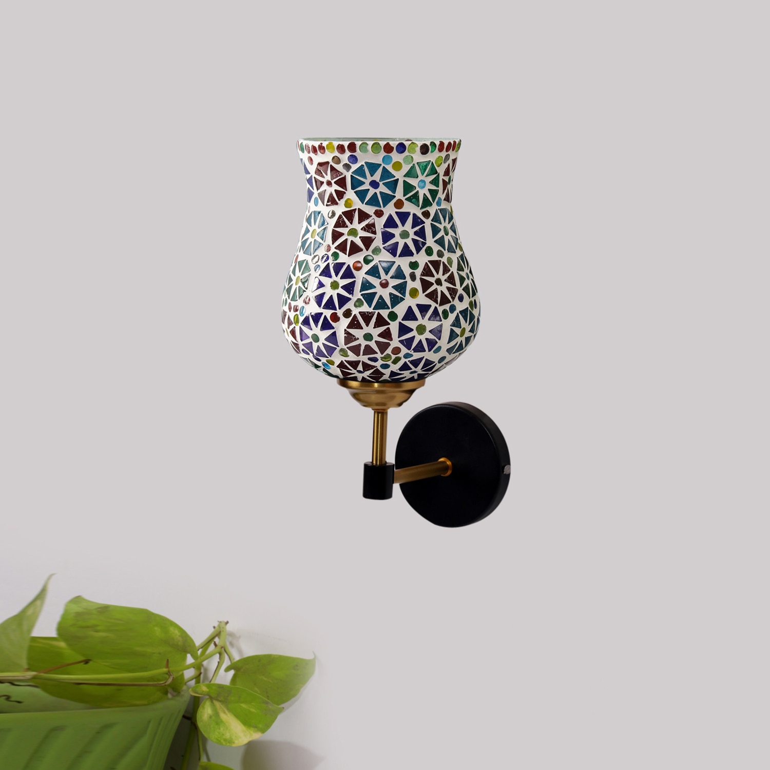 Devansh Metal Electric Wall Light in Black Colour with Multi Shade Count of 1 Light - Devansh