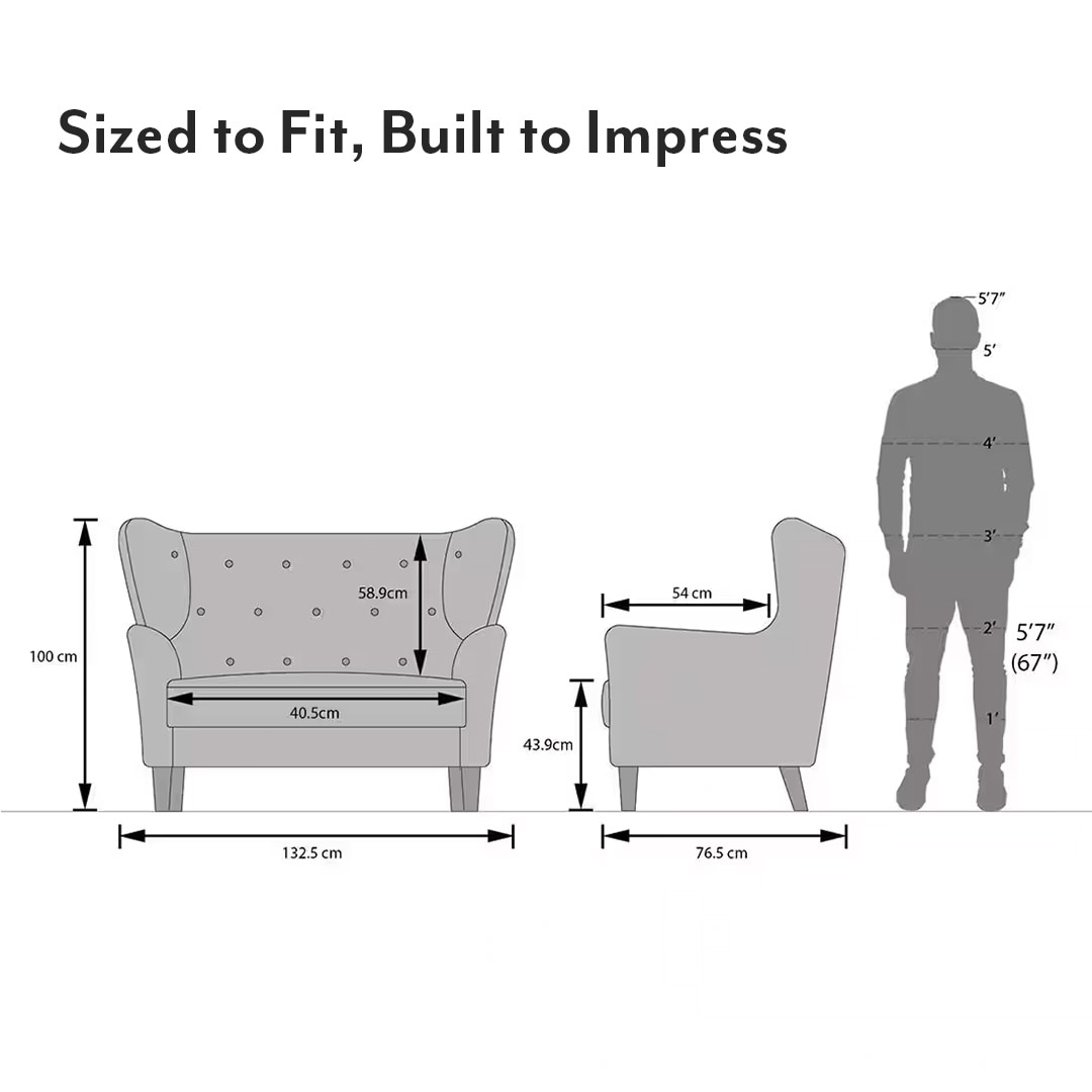 Frida 2 Seater Fabric Loveseat In Salsa Red Colour