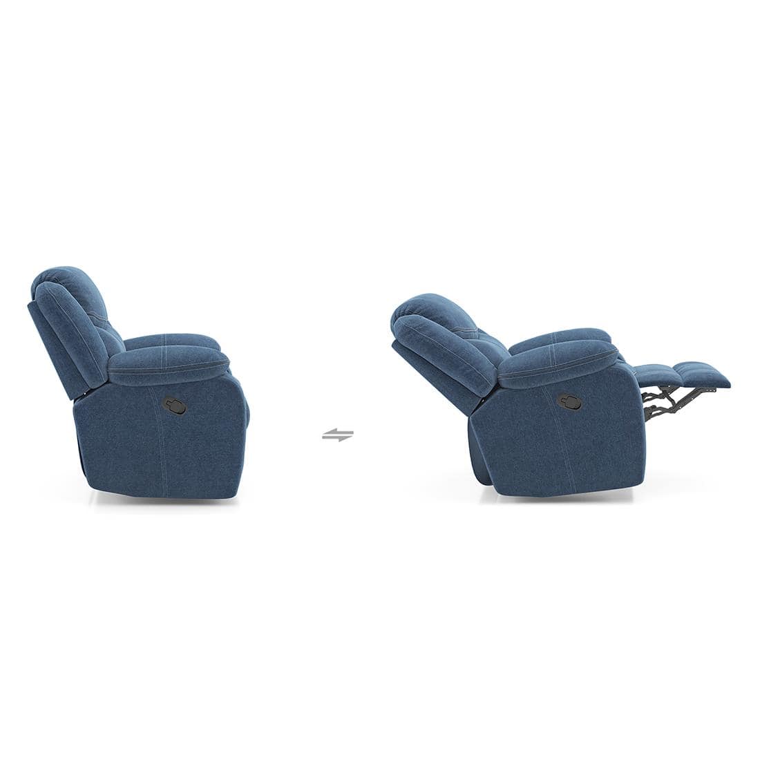 Atticus Single Seater Swivel Rock Recliner in Baltic Blue Colour