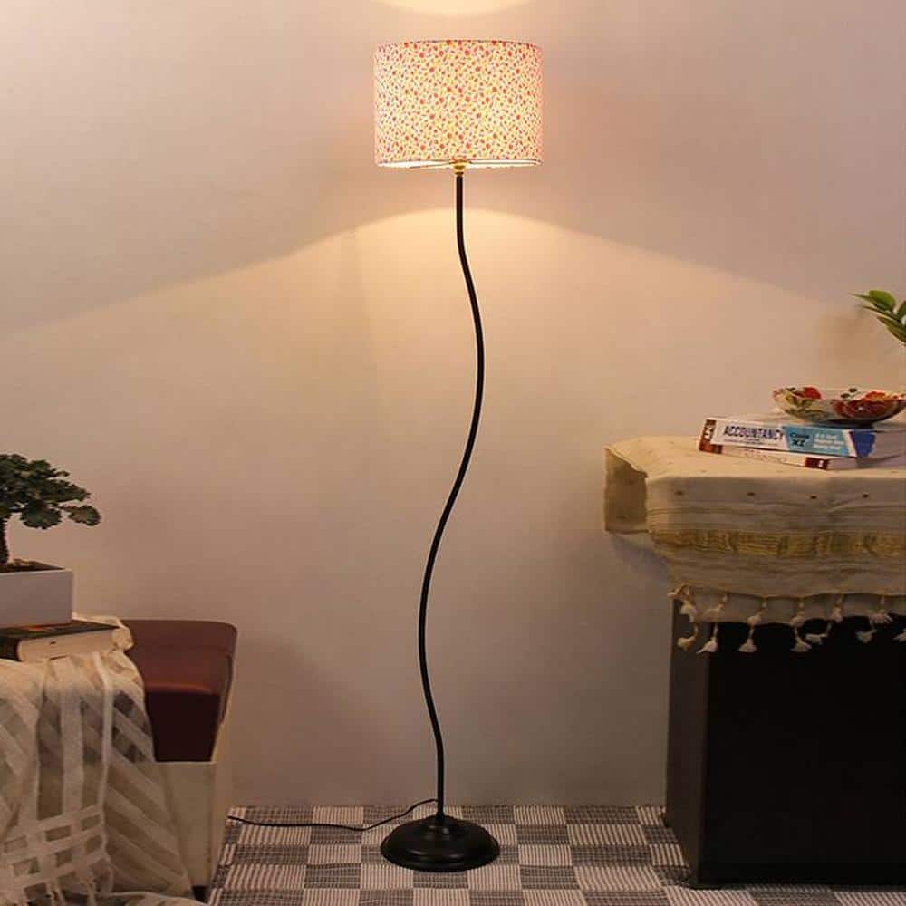 Doutzen Multicolour Cotton Shade Floor Lamp