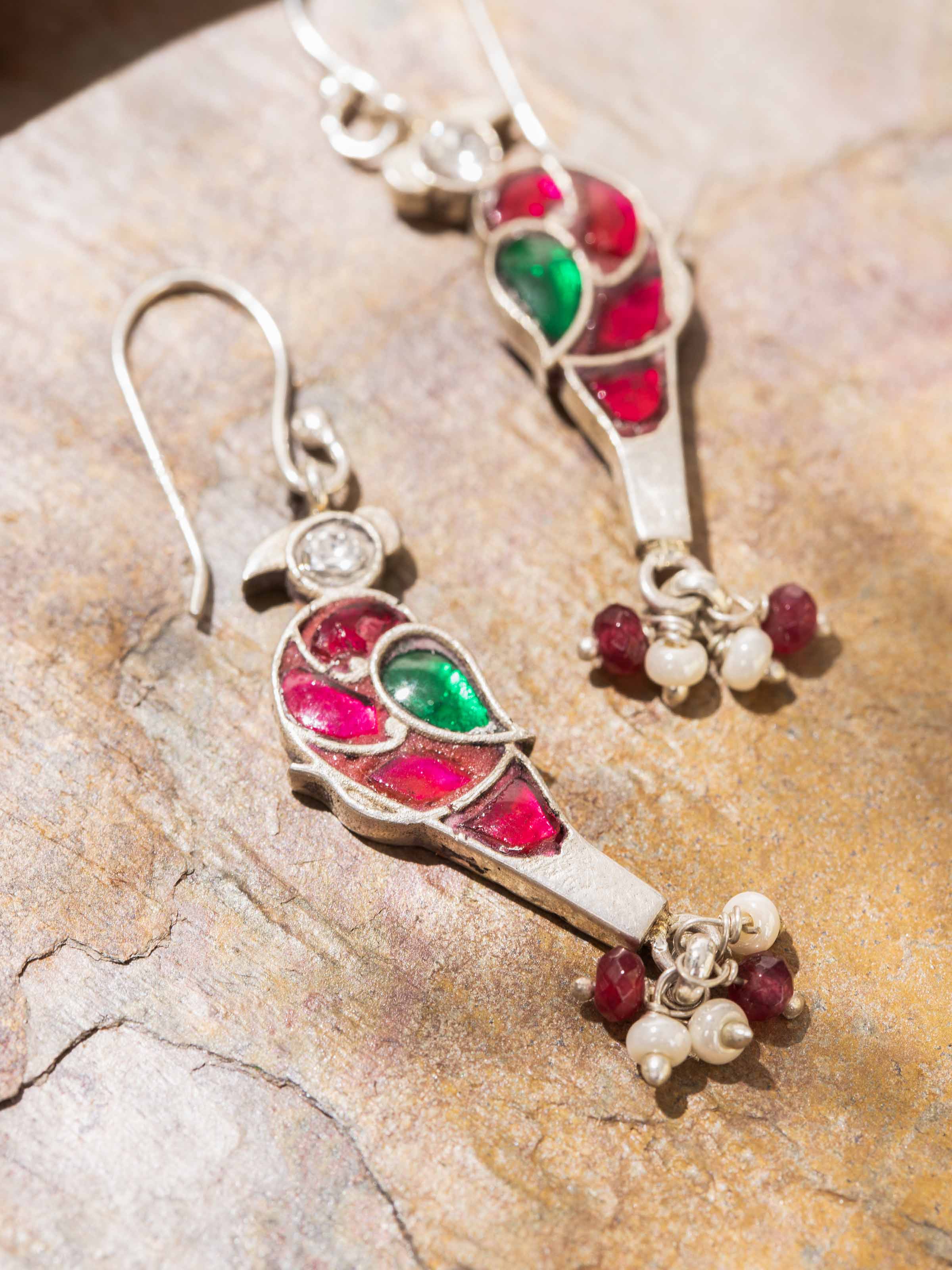 Overhead view of Silver Smithing Drops by Swadesh showcasing sleek design and shiny silver finish