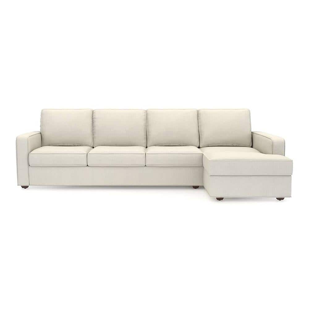 Apollo Compact Sofa (Colour : Pearl, Cushion : Soft, Back Type : Regular, Seating Capacity : Right Aligned 3 Seater + Right Aligned Chaise)