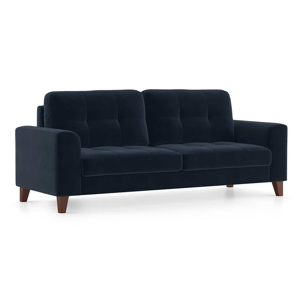 Verona Luxe 3 Seater Fabric Sofa in Sea Port Blue Velvet Colour