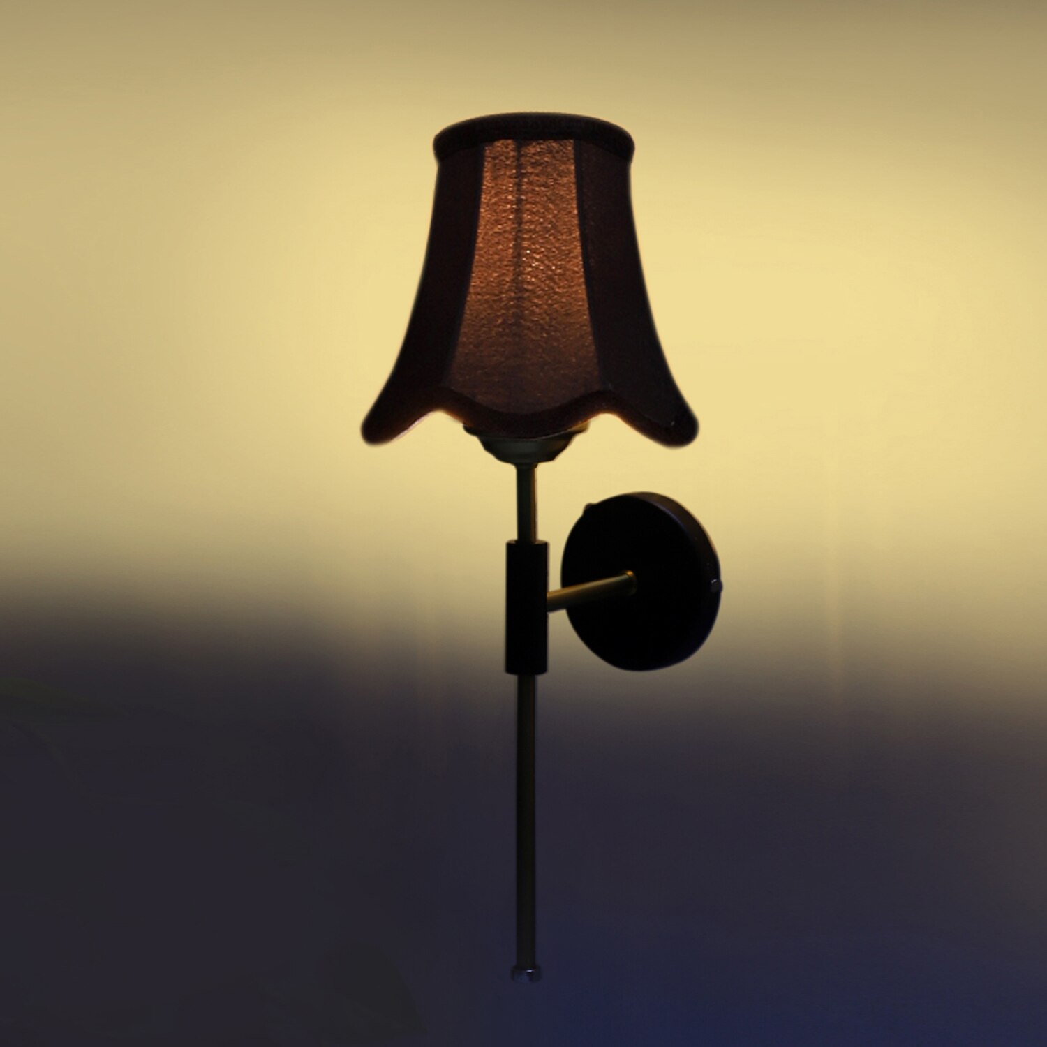Devansh Metal Wall Mounted Lamp With Black Cotton Shade