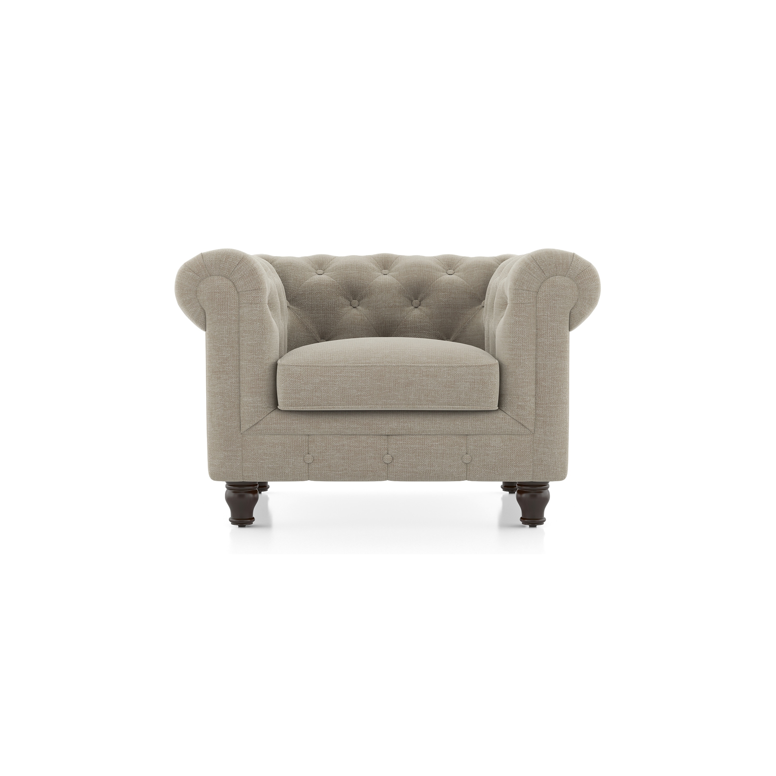 Winchester Essential 1 Seater Fabric Sofa In Oyster Beige Colour - Urban Ladder