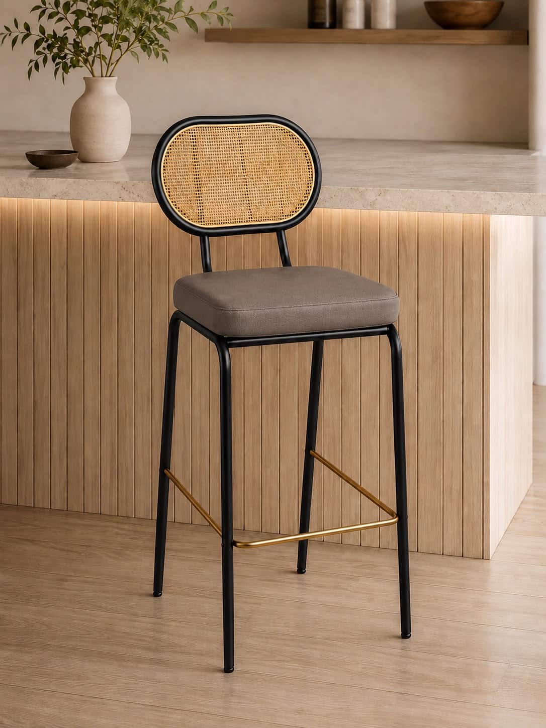 Camilla Cane Back Bar Chair - HomeDfy