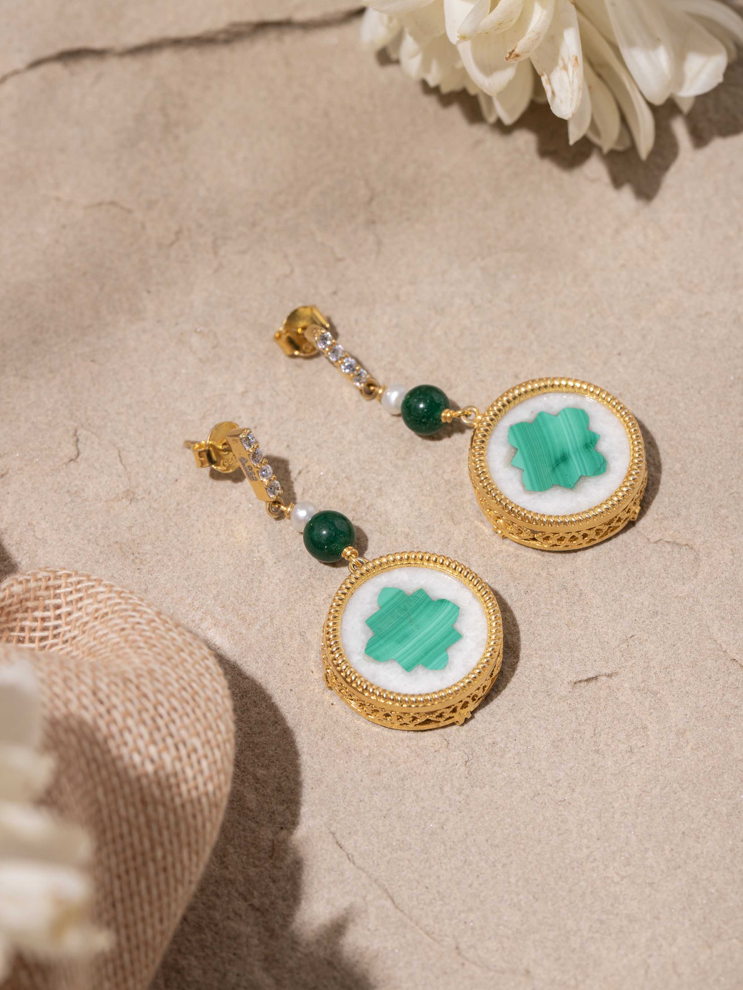 Close-up shot focusing on the intricate silver patterns