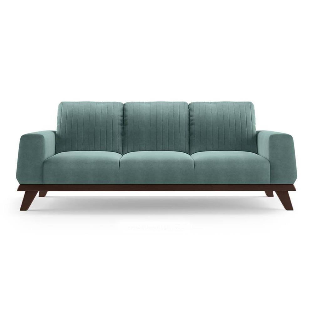 Granada Luxe 3 Seater Fabric Sofa in Dusty Turquoise Velvet Colour