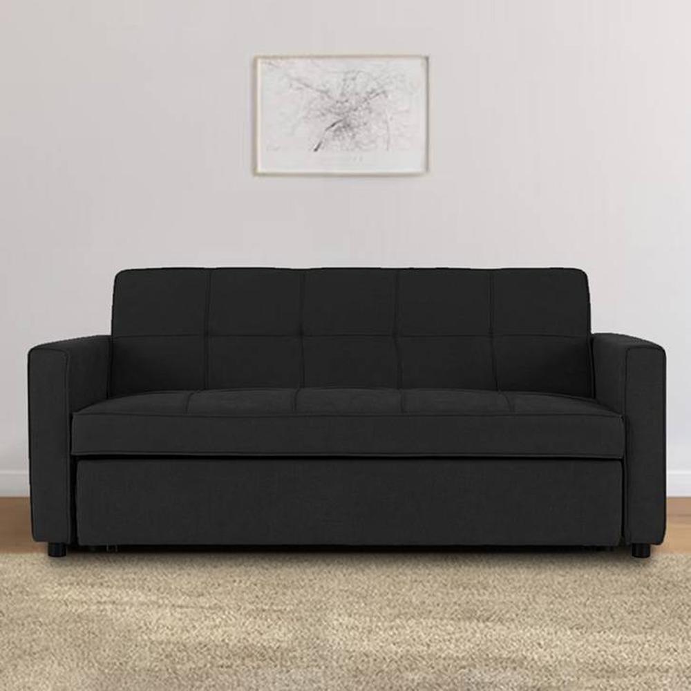 Medas 3 Pull Out Sofa Cum Bed In Black Colour