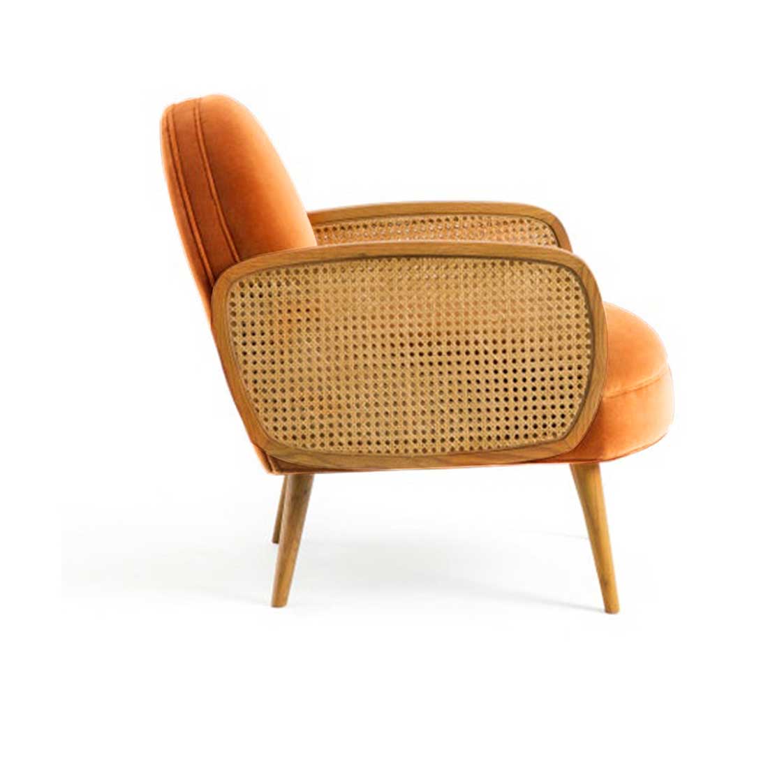 Holden Cane Accent Chair in Brown Colour