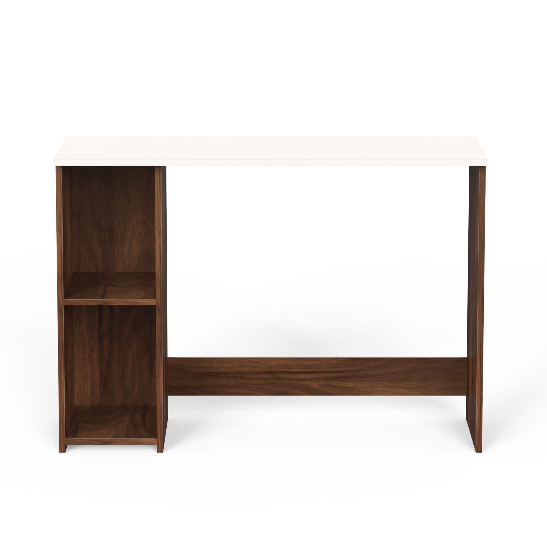 Mallium Engineered Wood Study Table In Brown Maple & White Finish