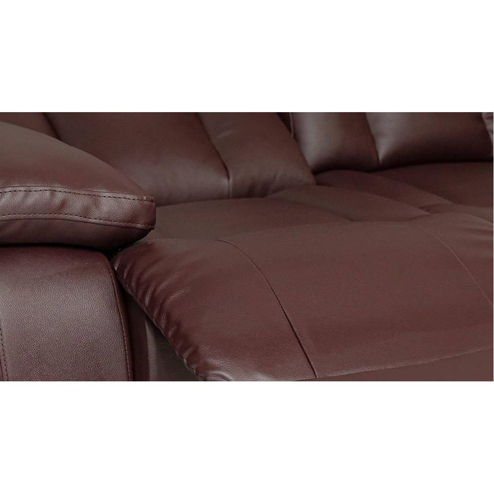 Magna Leatherette Two Seater Manual Recliner in Brown Colour