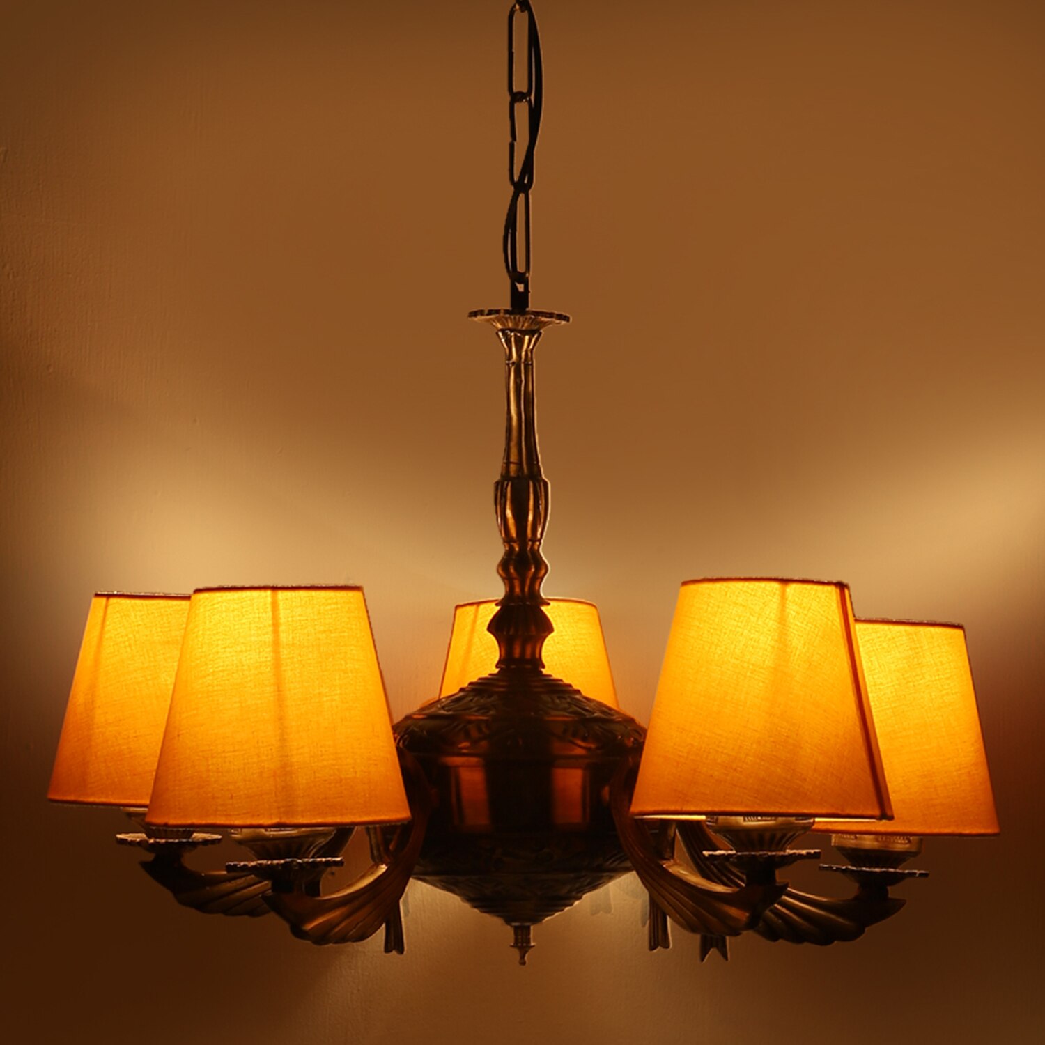 Devansh Steel Wall Mounted Lamp With Black Cotton Shade