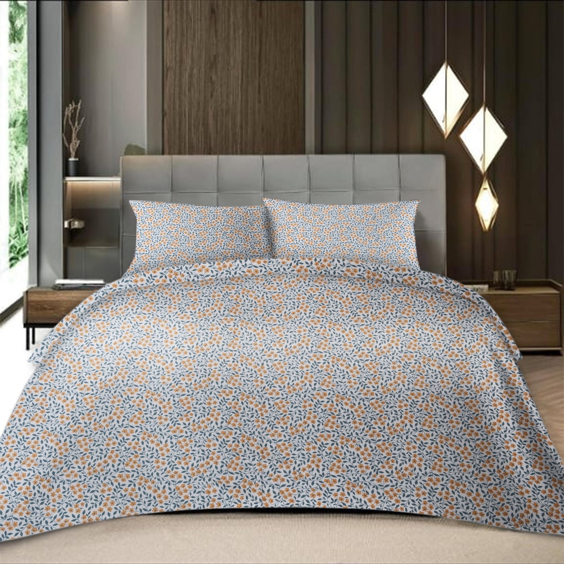 Threads Silky Touch Premium Super King Size Flat Bedsheet 275 x 275 cms - Threads