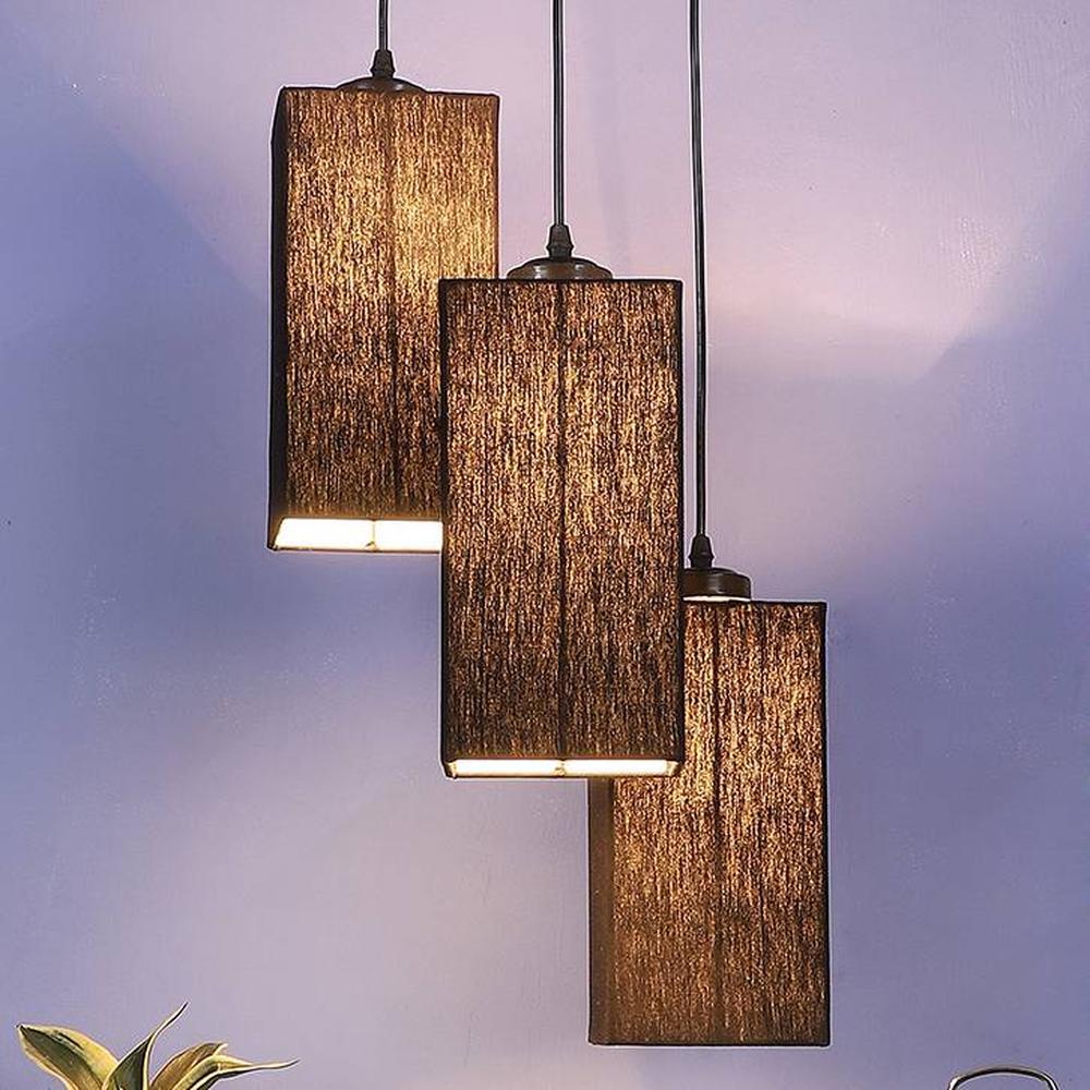 Kolton Black Fabric Cluster Hanging Light