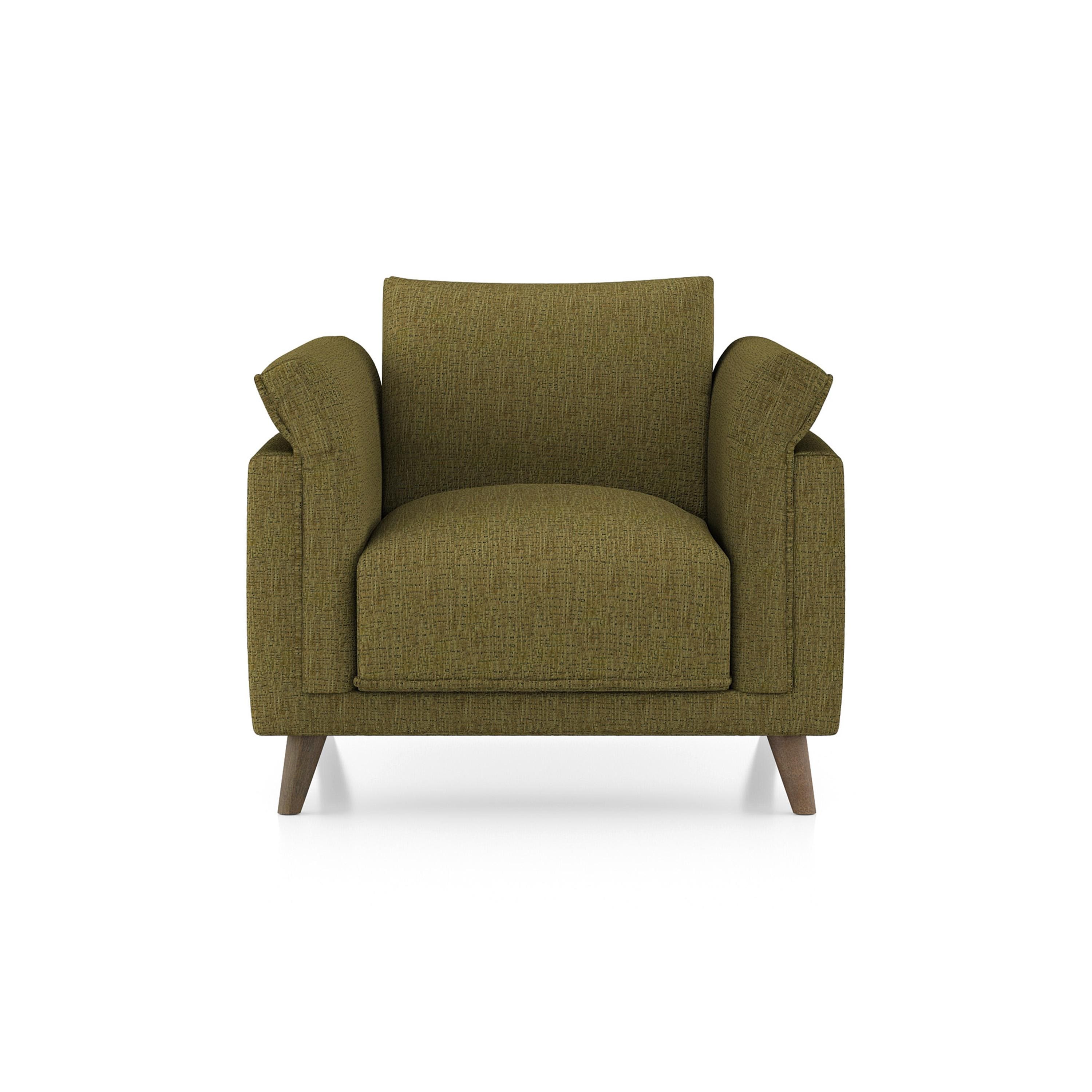 Diana 1 Seater Fabric Sofa In Olive Green Colour