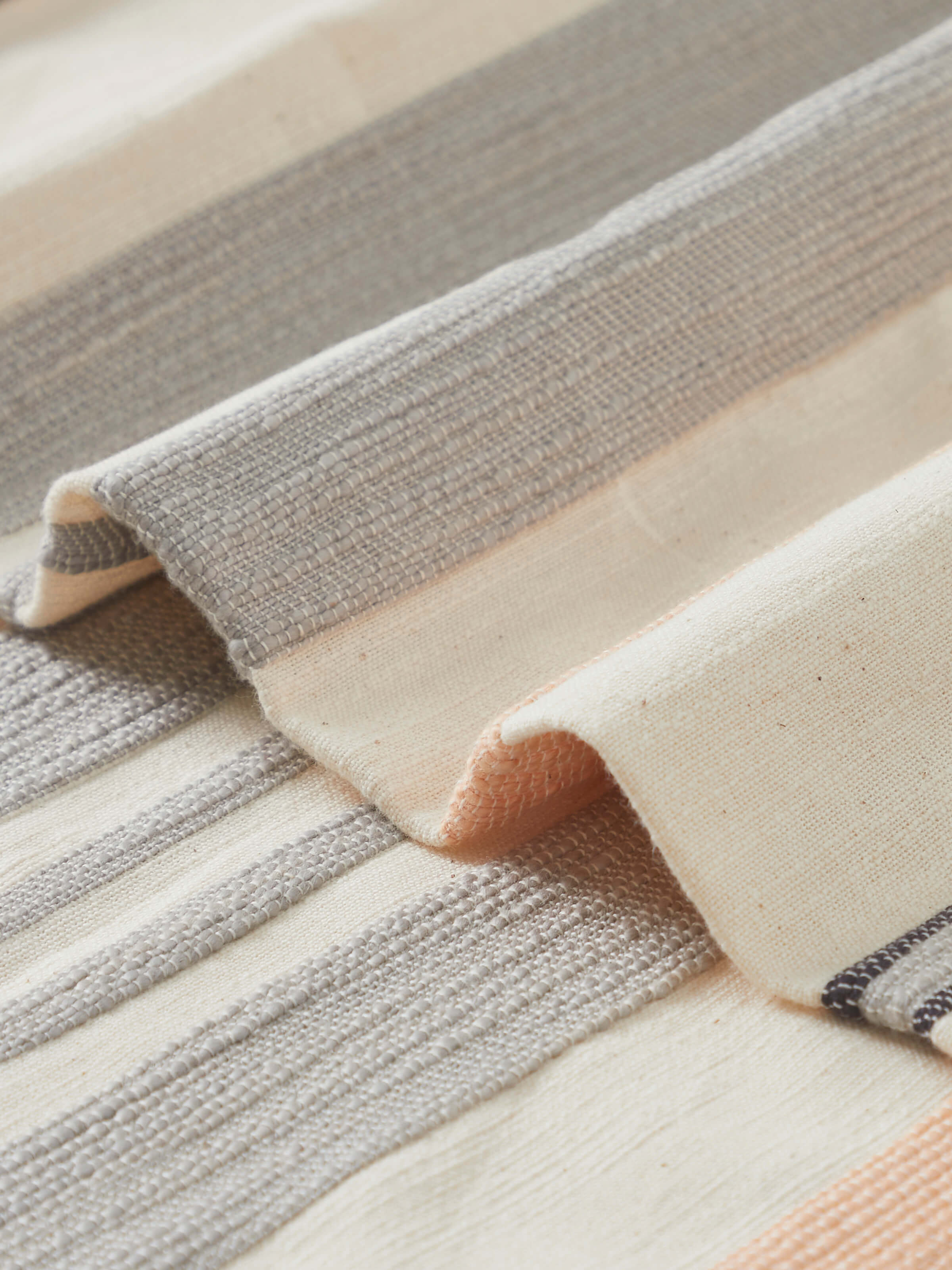Close-up of cotton weave and stitching details on Neerja Bedspread Set.