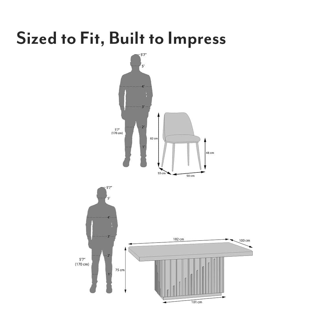 Gabriele Onyx 6 Seater Pedestal Dining Table With Set Of 6 Olivia Dining Chairs