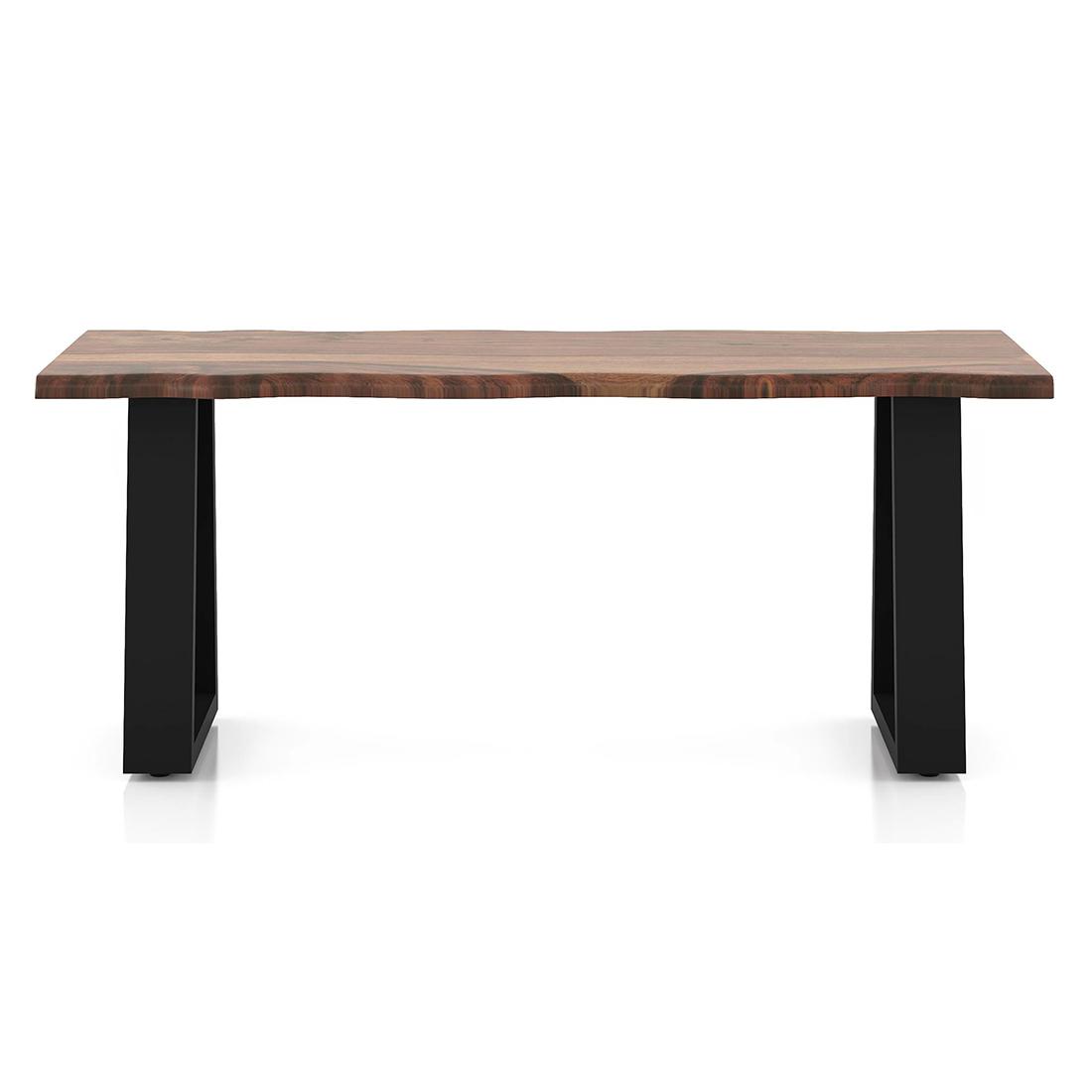 Aquila Live Edge Solid Wood Dining Bench In Teak Finish