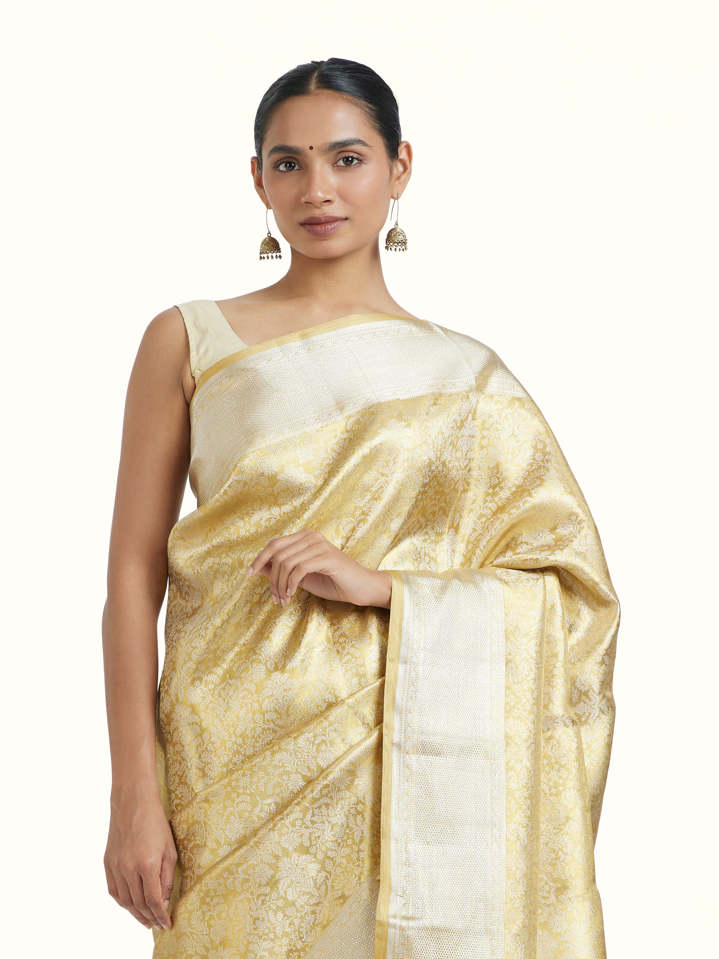 Gold Kancheepuram Silk Zari Saree