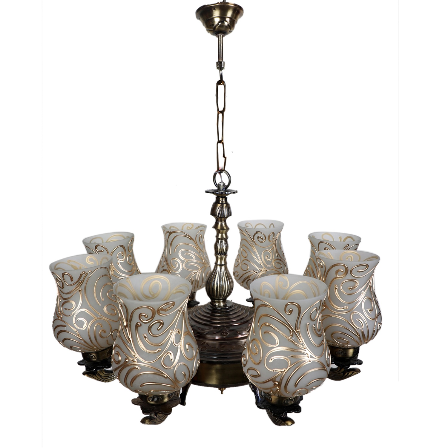 Devansh Gold Antique Wall Mounted Lamp With Black  Cotton Shade