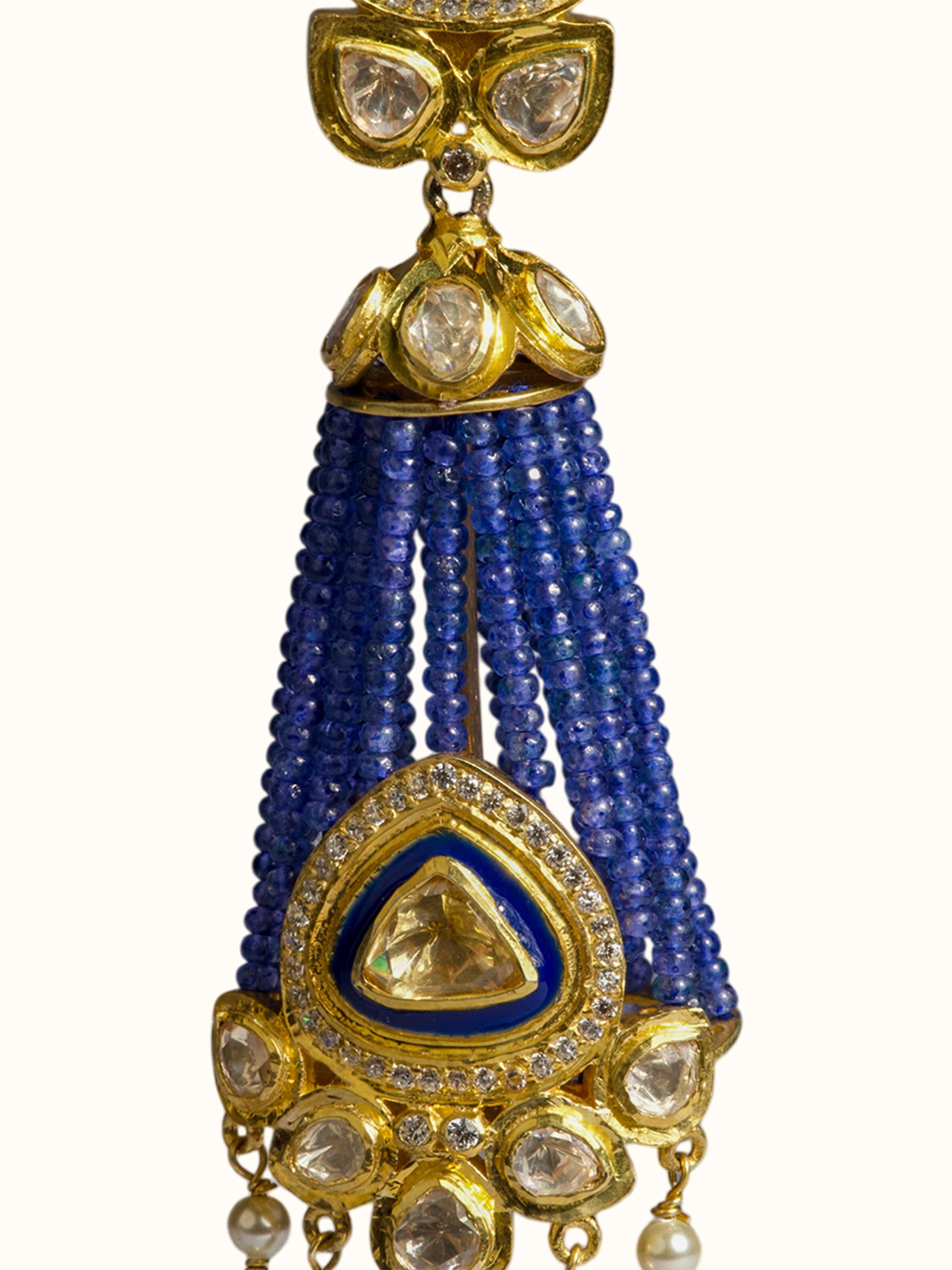 Close-up of the Silver Smithing Drop Earrings craftsmanship