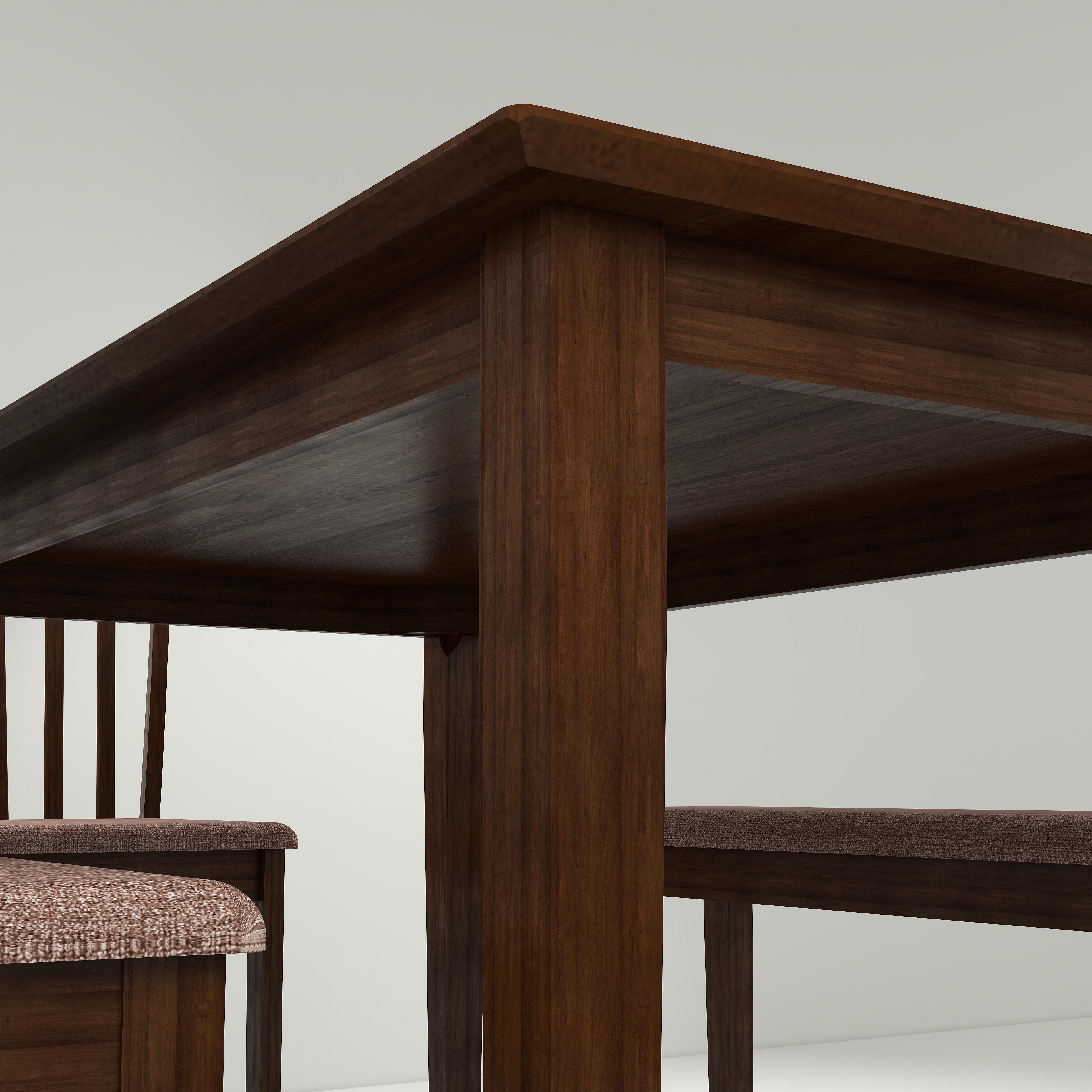 Monterey 4 Seater Dining Set with 4 Chairs (Rubberwood, Dark Cappuccino Finish)