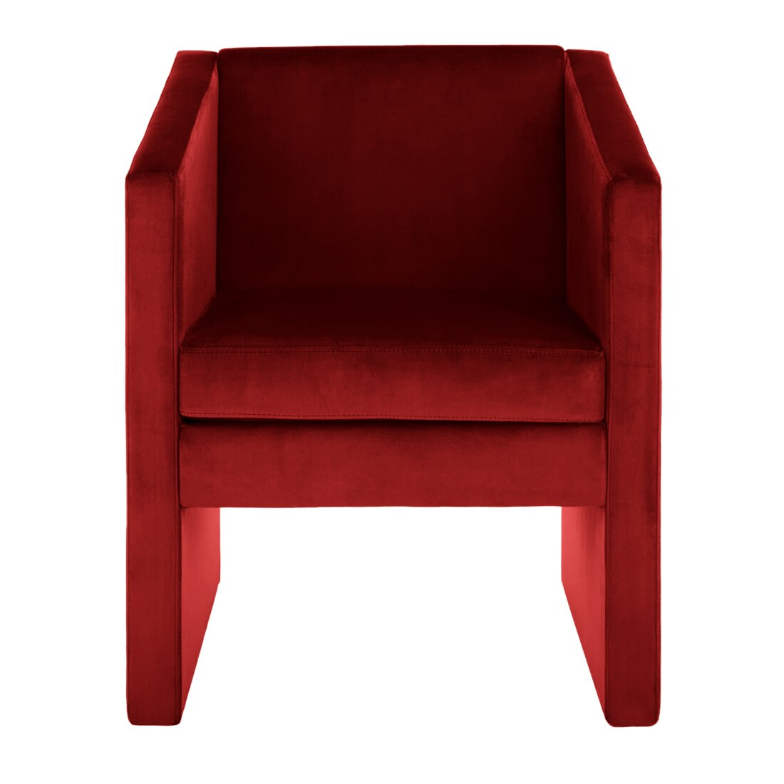 Shuntina Accent Velvet Chair in Red Colour