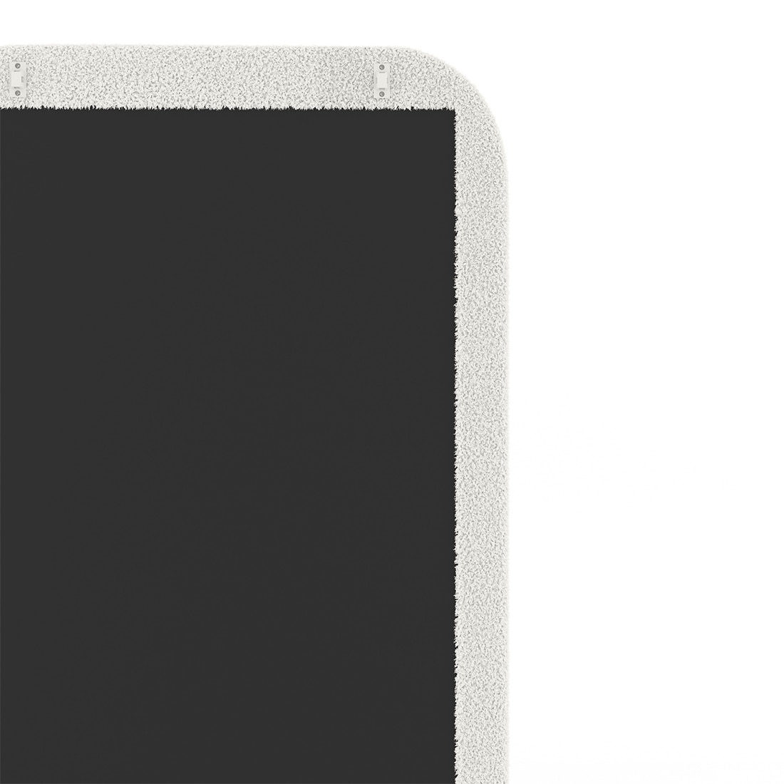 Miro Upholstered Organic Floor Mirror in White Boucle Finish