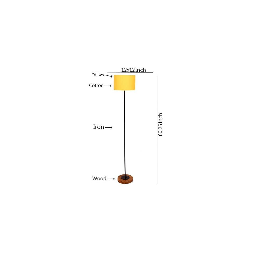 Emme Yellow Cotton Shade Floor Lamp