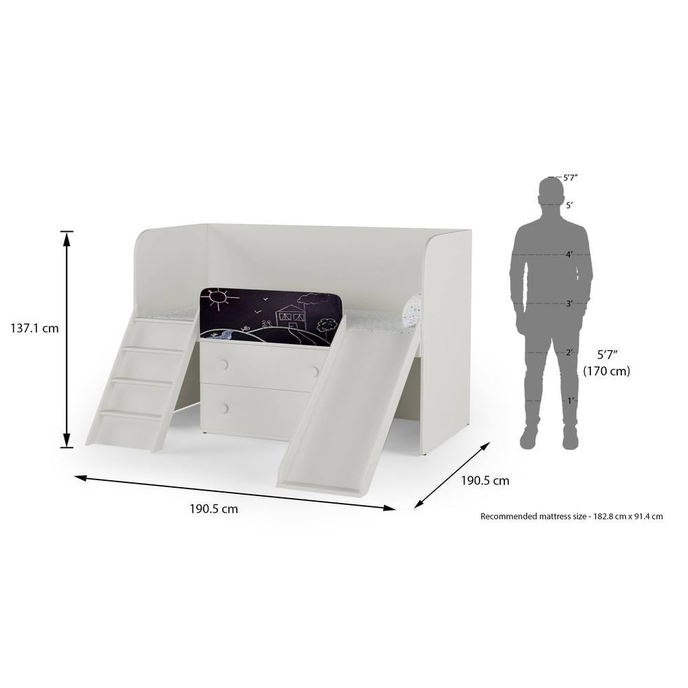 Playdate Engineered Wood Box Storage Bed in White Colour