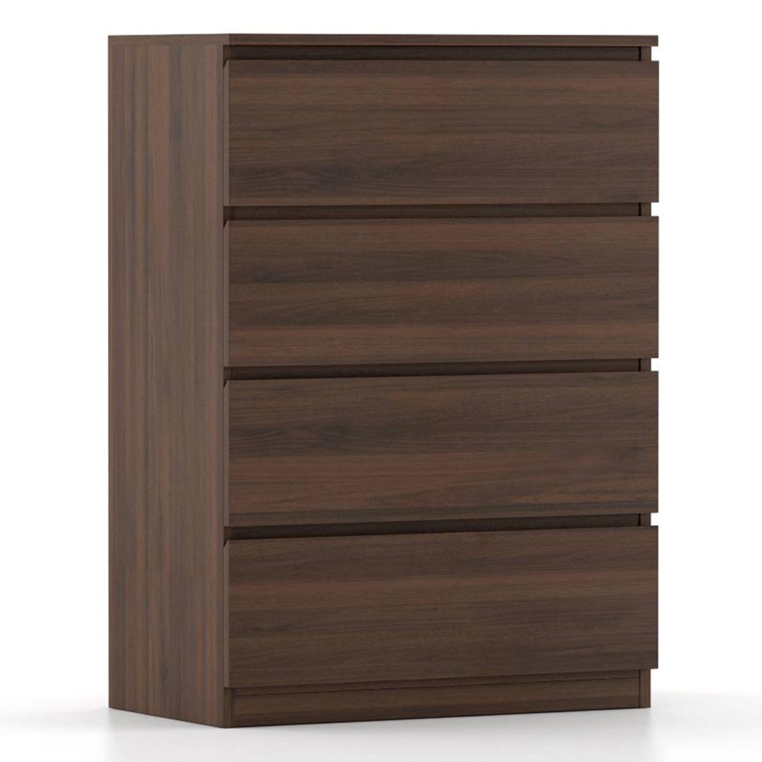 Bocado Compact Engineered Wood Chest of 4 Drawers in Columbian Walnut Finish