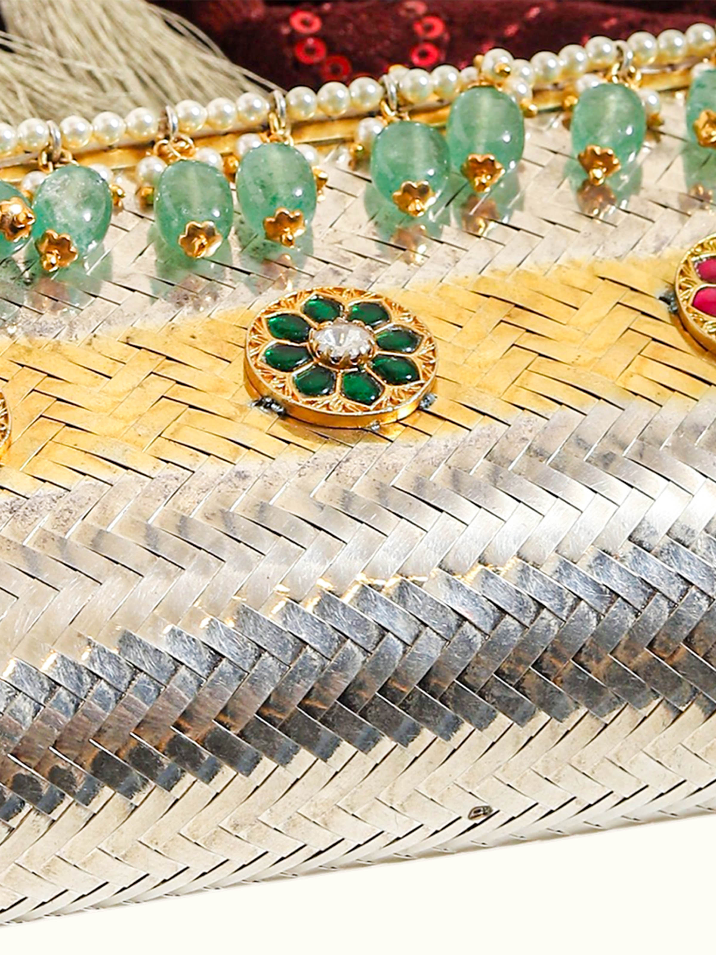 Silver Smithing Two-Tone Potli-Style Bag