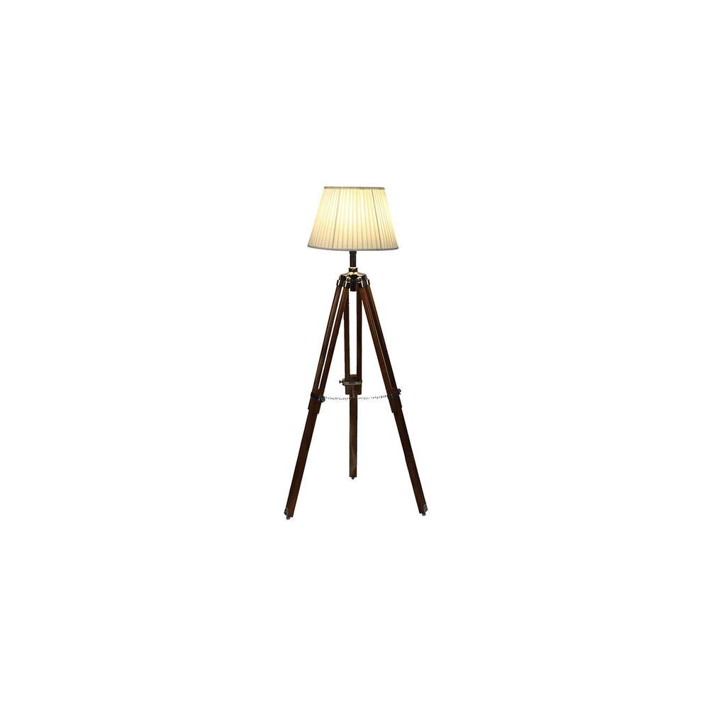 Elvina Off White Cotton & Silk Mix Shade Floor Lamp