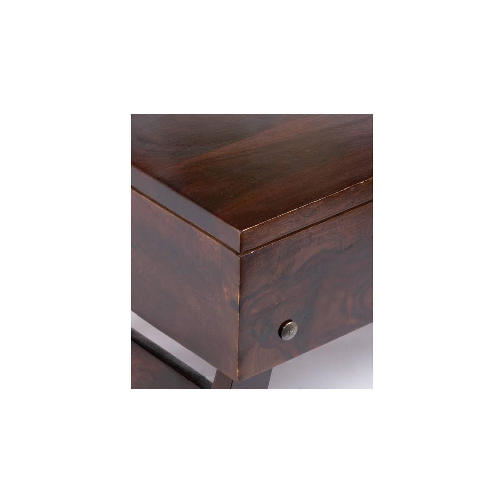 Ohio Sheesham Wood Laptop Table with 1 side Drawer in Walnut Finish