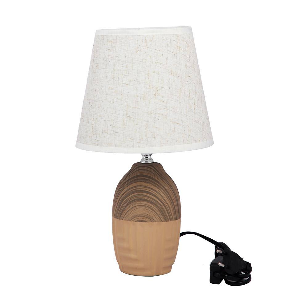 Ceramic Table Lamp Brown Timeless Elegant Design