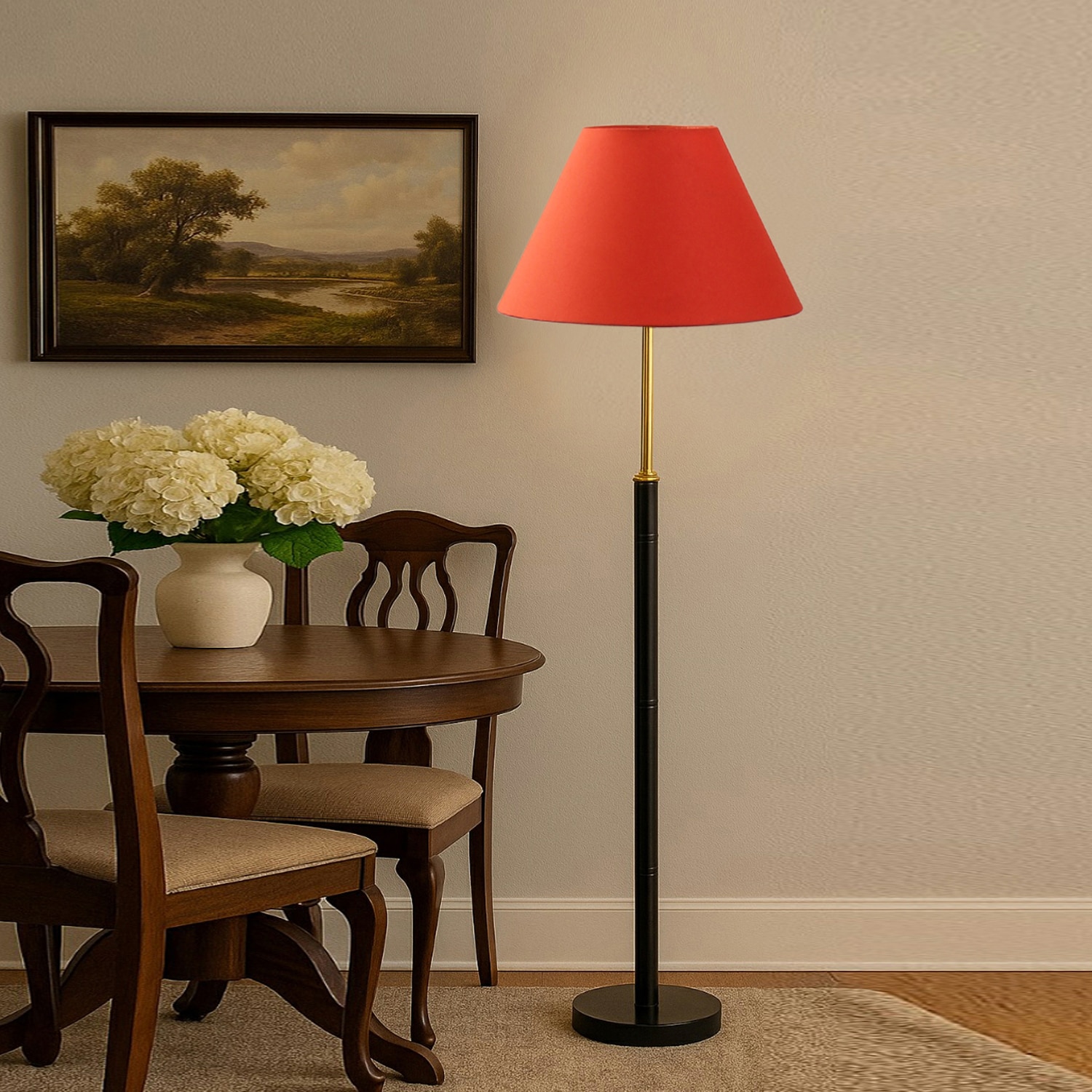Devansh Wood & Metal Floor Lamp