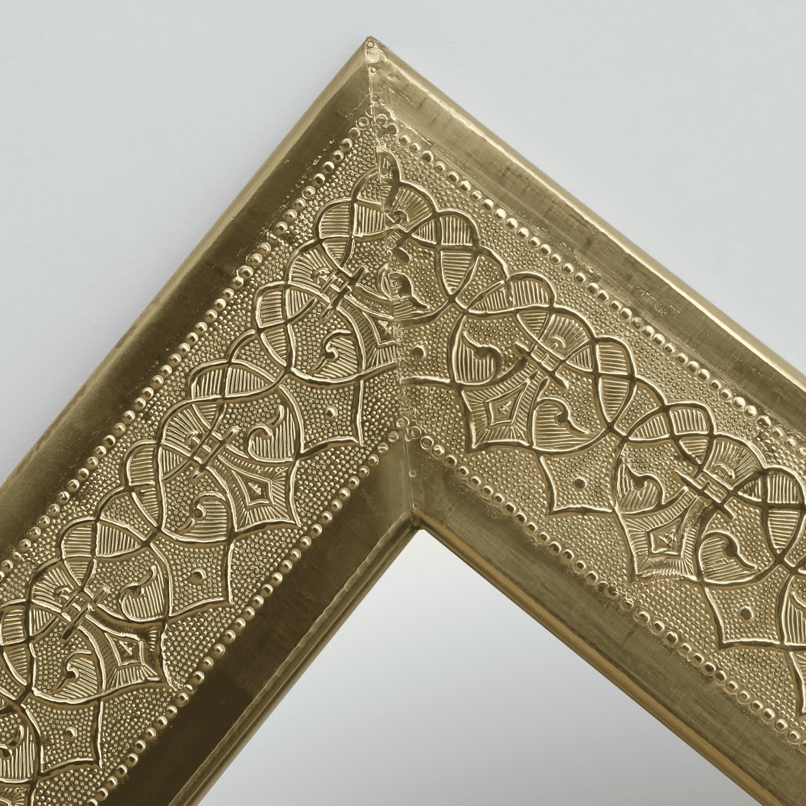 Tito Mango Wood Inlay Brass Tall Wall Mirror