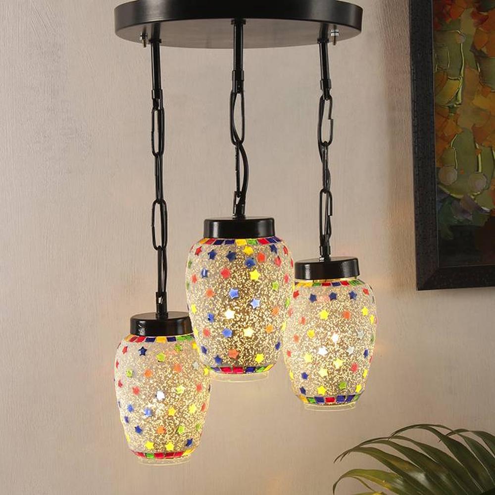 Keegan Multicolour Glass Cluster Hanging Light